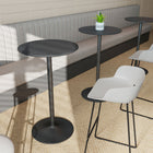 HOMCOM Round Bar Table with Non-Slip Base for 2 - Black-Easy assembly saves time and frustration