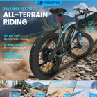 Gyrocopters Zapphire Electric Bike for Adults - Speed 32 kmph - PAS Range 91 km - Black-20" x 3" Fat Tires and front/rear mechanical disc brakes provide superior traction and stopping power on any surface