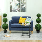 HOMCOM 40" Artificial Topiary Ball Trees in Pot - Green - 2 Pack-Includes faux grass, moss, and cement soil for added realism 