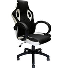 Nicer Furniture Ergonomic Adjustable Gaming Chair - White-Upholstered in durable PVC and breathable mesh for comfort and airflow.  