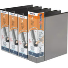 QuickFit Pro Heavy Duty Binder - Single Touch Pin-Lock - 4" - Black - 4 Pack-3 Ring Binder