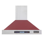 KUCHT KRH3015-R 30" 900 CFM Wall Mounted Range Hood - Stainless Steel/Red-Professional range hood features 3 powerful blowers up to 900 CFM that will give you different levels of airflow and capture smoke and cooking odours in a quiet operation