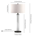 Hudson&Canal Harlow 29" Tall Table Lamp with Fabric Shade - Clear Glass/Blackened Bronze/White-Clean with a soft, dry cloth and no harsh chemicals or abrasive cleaning materials