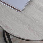 HOMCOM 29" Round Stacking Tables - Grey Wood Grain - 2 Pack-Colour: Grey