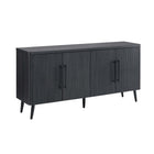 Manhattan Comfort Jodie 64.6" Mid-Century Modern Sideboard - Charcoal Grey-Sophisticated Black Metal Handles