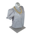 Azar Female White Plastic Bust Torso Mannequin - 12" Square Metal Base-6