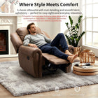 Ebello Chemika 40.9" W Classic Super Soft Padding And Oversize Manual Recliner With Rivets-brown-8