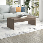 Hudson&Canal Lawrence 48"W Rectangular Coffee Table - Antiqued Grey Oak-Finished in wood-look antiqued gray oak