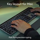 Logitech MX Keys S Combo for Mac - Wireless Keyboard & Mouse with Palm Rest, Backlit Keyboard, Fast Scroll - Space Grey-Fluid Typing Experience: Laptop-like profile with spherically dished keys shaped for your fingertips, experience fast, fluid, and precise typing on this wireless Bluetooth keyboard for Mac