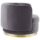 Modway Relish Performance Velvet Swivel Chair - Gold Grey-Durable Stain-Resistant Fabric