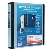 Staples Better Binder - 1-1/2" - Light Blue-Longer lasting, easier to use