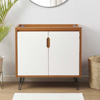 Modway Energize 36" Bathroom Vanity Cabinet - Cherry/White-Metal Hairpin Legs