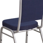 Flash Furniture HERCULES Series Crown Back Stacking Banquet Chair in Navy Fabric - Silver Frame-Seamless Back Panel