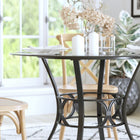 Flash Furniture Carlisle 42" Round Glass Dining Table with Black Metal Frame-Top Size: 42" Round