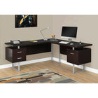 Monarch Specialties 7305 70" Computer Desk - Espresso Left Or Right Facing-Extra-large, floating desktop frees the tops of the drawer units to be used as additional surfaces