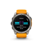 Garmin fēnix 8 - AMOLED Outdoor Recreation/Adventure Watches - 51 mm - Sapphire, Titanium with Spark Orange/Graphite Silicone Band-8