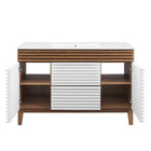 Modway Render 48" Single Sink Bathroom Vanity - White/Walnut/White-8