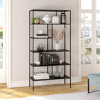 Hudson&Canal Winthrop 72"H Bookcase - Blackened Bronze-Clean with a soft, dry cloth and no harsh chemicals or abrasive cleaning materials