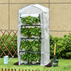 Outsunny 28" x 20" x 63" Portable Greenhouse with 4 Tier Shelves - White- Perfect for hobby gardeners
 