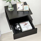 HOMCOM Floating Nightstands with Drawer and Open Shelf - Black - Set of 2-Assembly required