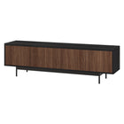 Hudson&Canal Whitman TV Stand for TV's up to 75" - Black Grain/Satin Walnut-The top has a weight capacity of 75lbs, inside storage area can hold 45 lbs in each section