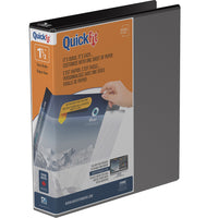Davis Group QuickFit D-Ring View Binder - 1 1/2" - Black-Customizer/Overlay Binder, Black,  holds 375 sheets of paper, for 8.5"x11" size paper