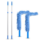 Gritt Commercial 22" Flexible Wand Duster - Microfiber and Chenille Sleeve - 6' Telescopic Pole - 2 Pack -Sleeves are machine washable