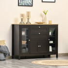 HOMCOM 47.25" L Sideboard Buffet Cabinet with 2 Drawers and 4 Doors - Brown-Anti-topple design helps prevent kitchen buffet from tipping over