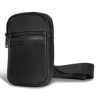 Champs Onyx Leather Holster Crossbody Bag - Black-Front zip pocket