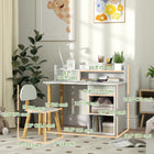 Qaba Kids Desk and Chair 2-Piece Set with Storage and Shelves - Green-Made of MDF with round corners for child safety 