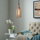 Modway Glimmer Bottle-Shaped Pendant Light - Rose Gold -Flush Wall Mount
