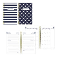 Blueline Weekly/Monthly Academic Planner - 8" H x 5" W - Nautical Design - Bilingual-13 Months, July to July