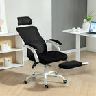 HOMCOM Ergonomic Reclining Office Chair - Black-Full mesh back and headrest design keeps you cool and sweat-free