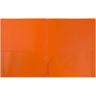 JAM Paper Plastic Two-Pocket School POP Folders - Orange - 6 Pack-Size: 9.5 x 11.5 inches | Easily fits 8.5" x 11" documents
