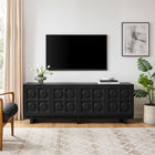 Modway Knox 71 Inch TV Stand - Black-4 Cable Management Cutouts