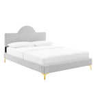 Modway Sunny Performance Velvet Full Bed - Light Grey-Stain-Resistant Performance Velvet