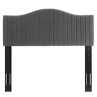 Modway Brielle Channel Tufted Performance Velvet Twin Headboard - Charcoal-Dense Foam Padding