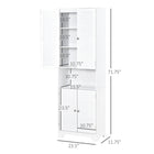HOMCOM Bathroom Storage Cabinet with Double Door and Toilet Paper Holder - White-Compact and tall cabinet perfectly fits in narrow spaces   