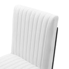 Modway Indulge Channel Tufted Fabric Dining Chair - White-8