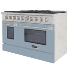 Kucht 48" KNG Series Pro Style Natural Gas Range - Stainless Steel/Light Blue-Product dimensions 27.75" L x 48" W x 36" H