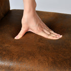Homy Casa Office Visitor Chairs - Suede Brown Fabric - 2 Pack-Minimalist style fits any modern or transitional decor.