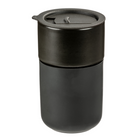 Gry Mattr Ceramic Silicone Sleeve Travel Cup - 360 ml - Black-Solid ceramic construction with deep black finish