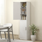 HOMCOM Slim Tall Bathroom Floor Cabinet with Shelves - White-An anti-tipping kit provides extra safety and stability