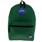 BAZIC Products Basic 16" Backpack - Green - 2 Pack-Lightly padded, adjustable shoulder straps and carrying handle