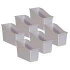 Teacher Created Resources Plastic Book Bin - White - 6 Pack-Store books, folders, binders, magazines, notebooks, and much more!