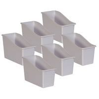 Teacher Created Resources Plastic Book Bin - White - 6 Pack-Store books, folders, binders, magazines, notebooks, and much more!