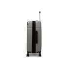 Bugatti Monaco 26.5" Hardside Medium Check-in Luggage - Vegan Leather Trim -  Grey-Telescopic trolley handle with multi-stage
locking heights