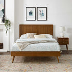 Modway Alana Wood Queen Platform Bed with Splayed Legs - Walnut-Rubberwood Legs