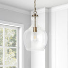 Hudson&Canal Verona 11" Wide Pendant with Glass Shade - Brass/Clear-Product Dimensions: 11" L x 11" W x 15" H