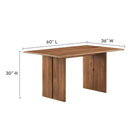 Modway Amistad 60" Wood Dining Table - Walnut-Solid Mango Wood Construction